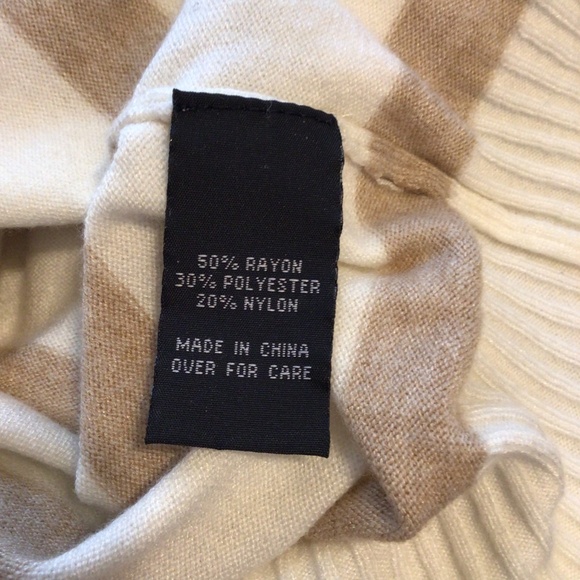 A. Byer XL Striped Collared Sweater Beige Cream Pullover Preppy Knit Long Sleeve - Picture 7 of 8